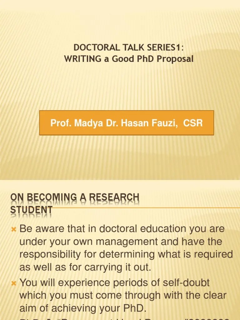 WRITING A Good PHD Proposal | Download Free PDF | Doctor Of Philosophy ...