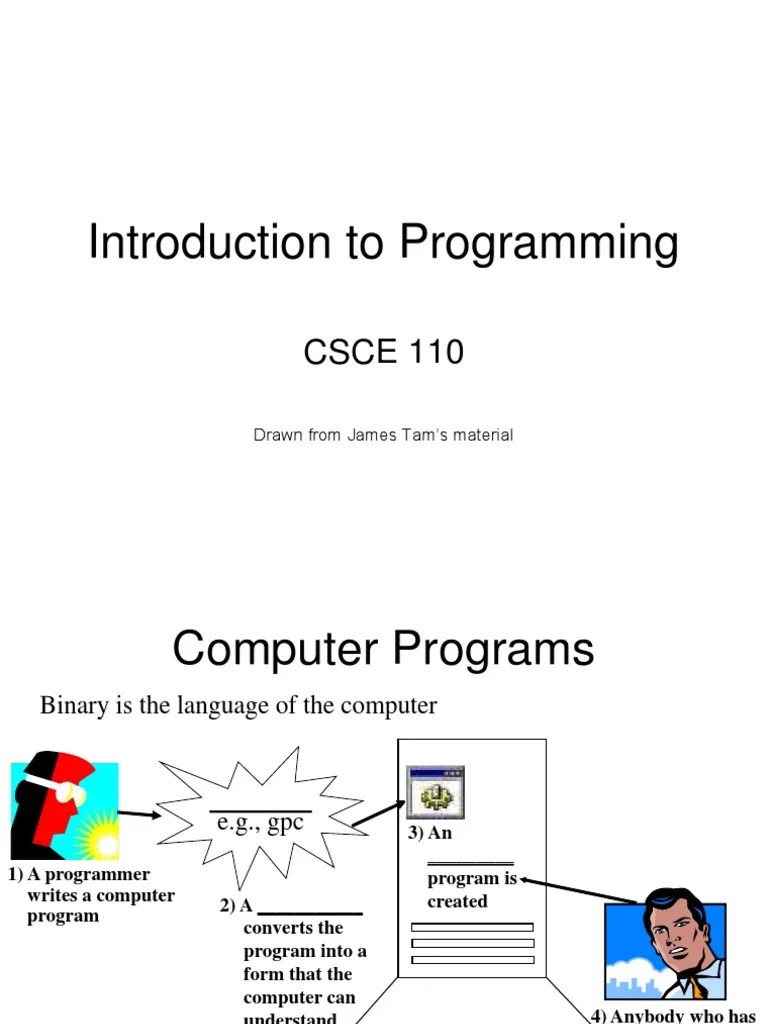 Introduction To Programming: CSCE 110 | PDF | Computer Program | Programming