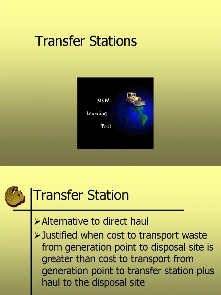 Transfer Station | PDF | Waste Management | Trailer (Vehicle)