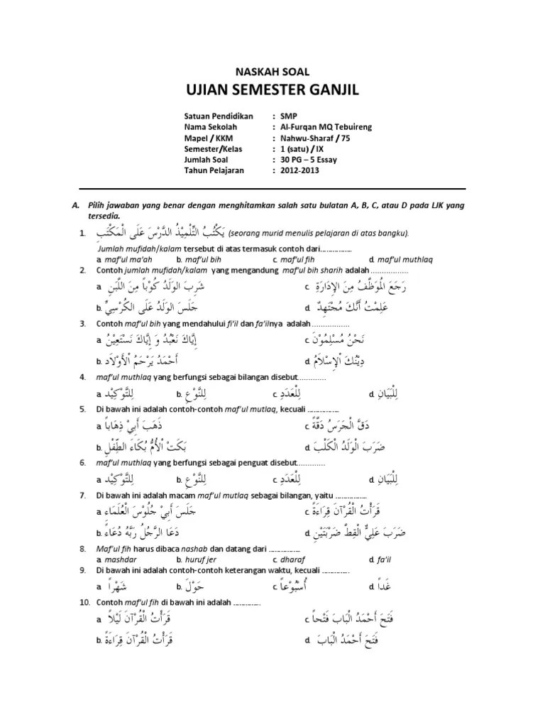 Kata kerja transitif atau muta&#x27;addi adalah kata kerja yg memerlukan objek atau maf&#x27;ul bih. Kelas Ix Gasal 2012 Pdf