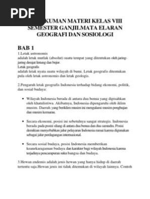 Rangkuman Ips Kelas 8 Semester 1 Bab 1 2 3 4 Pdf Rangkuman Materi IPS Kelas 7 Bab 1.