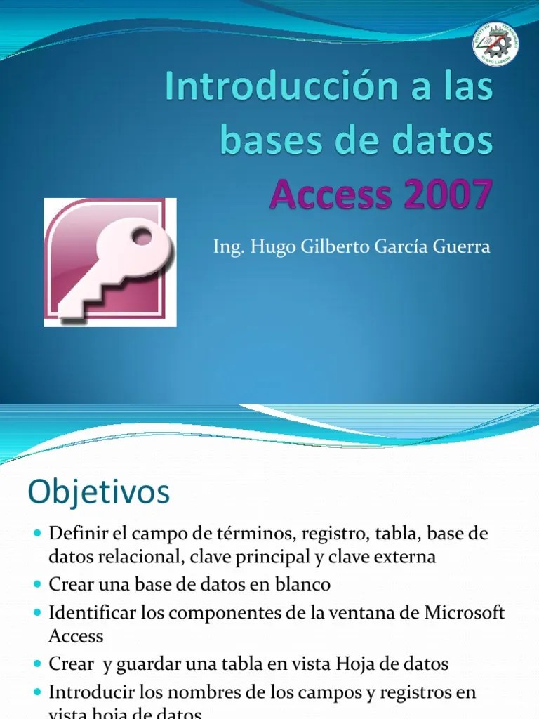Introduccion A Las Bases De Datos | PDF | Tabla (base De Datos) | Base De Datos Relacional