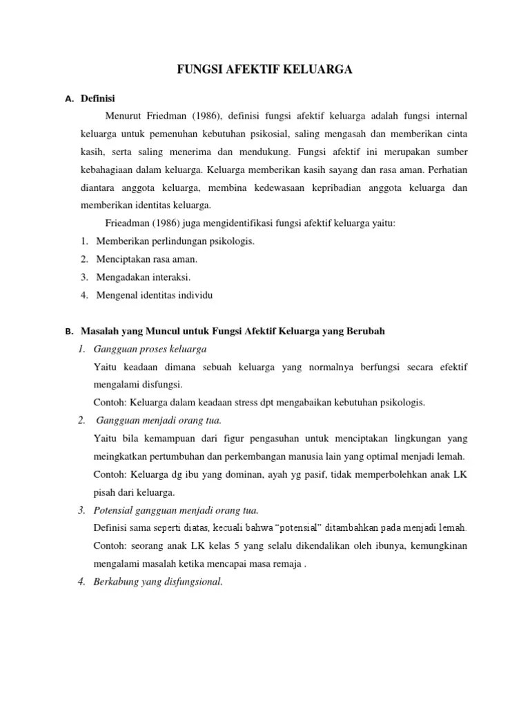 6 Fungsi Afektif Keluarga | PDF