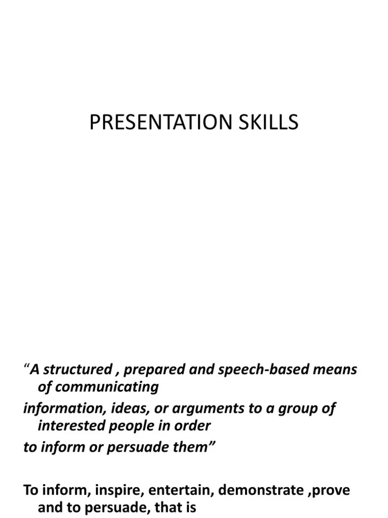 Presentation Skills | PDF | Audience | Body Language