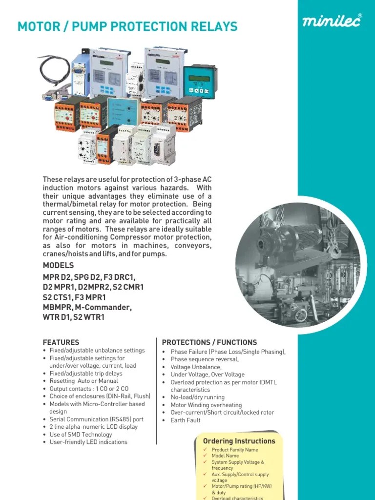 Motor Pump Protection Relays | PDF | Relay | Electric Motor