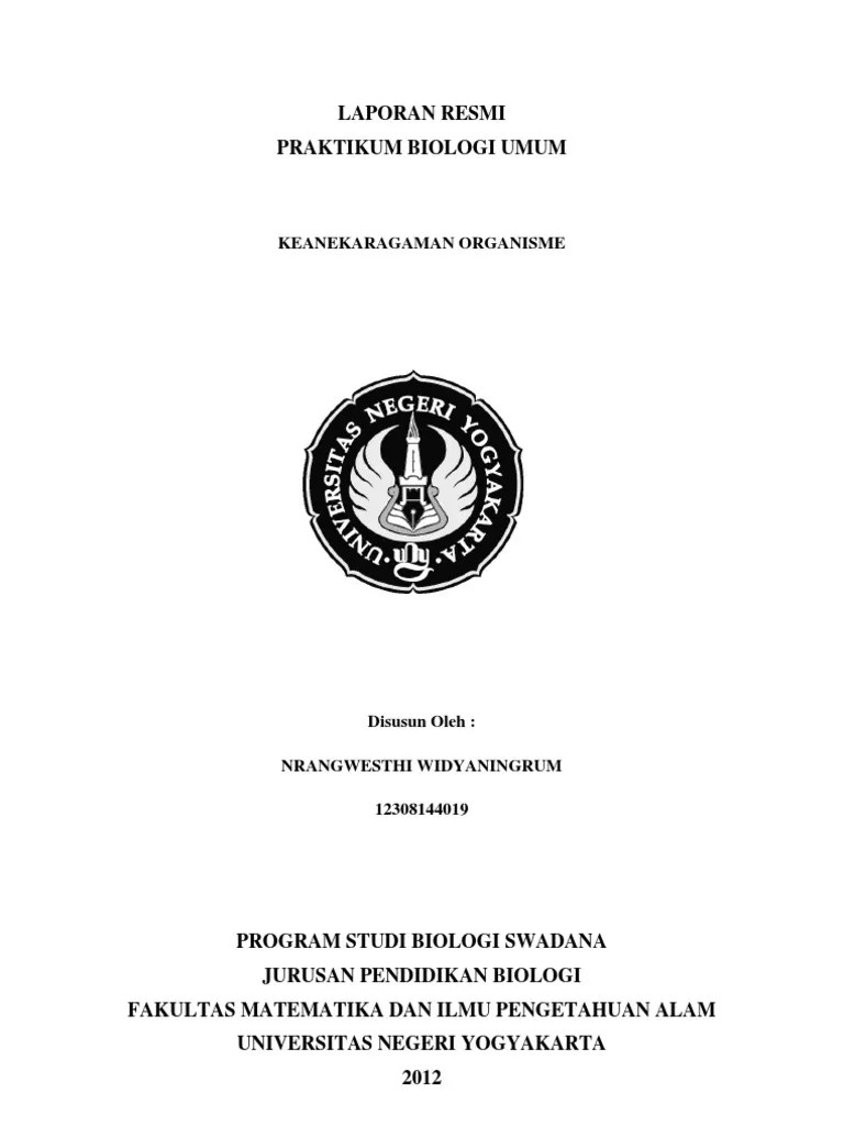 Penuntun praktikum keanekaragaman hayati dan plasma. Keanekaragaman Organisme
