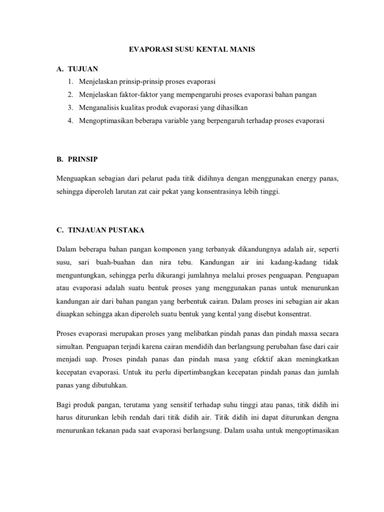 Evaporasi Susu Kental Manis | PDF