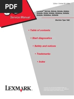 Manual De Servico Lexmark X651de X652 X654 X656 X656
