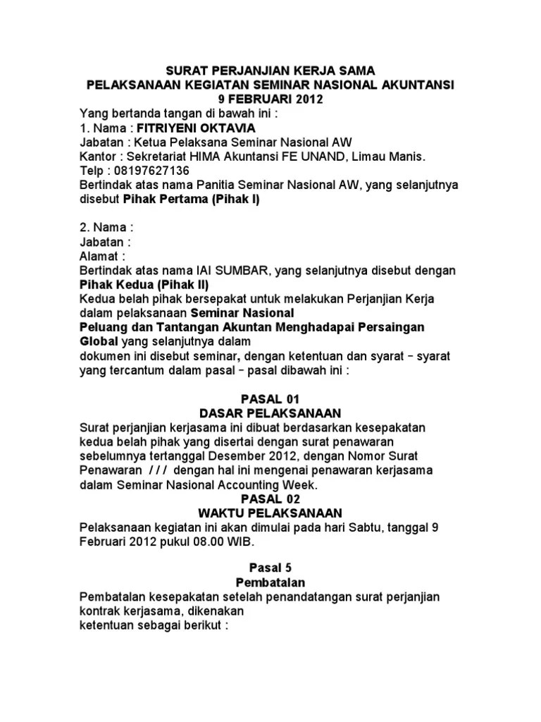 (1d) konvensi wina 1986 yang menentukan: Surat Perjanjian Kerja Sama Pdf