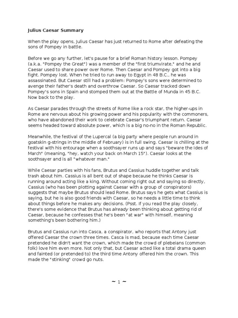 Summary Of Julius Caesar | Marcus Junius Brutus The Younger | Julius Caesar | Free 30-day Trial ...