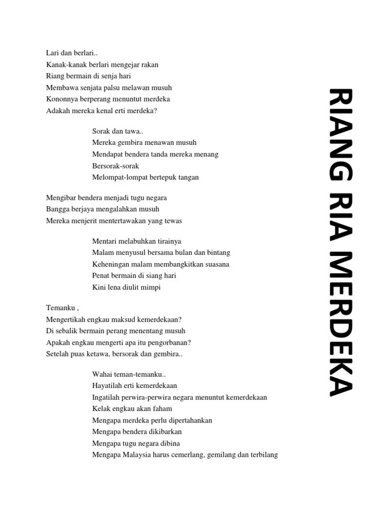 Text of sajak sajak kemerdekaan. Sajak Kemerdekaan Pdf