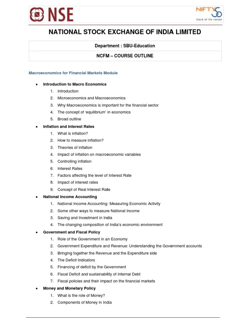 Macroeconomics For Financial Markets Module | PDF | Reserve Bank Of ...