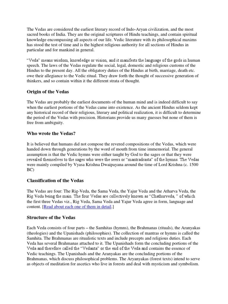 Vedas | PDF | Vedas | Ancient Indian Philosophy