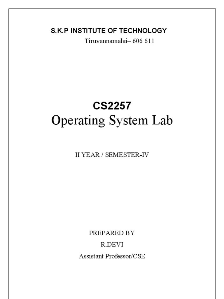 Os Lab Manual | PDF | Scheduling (Computing) | Kernel (Operating System)