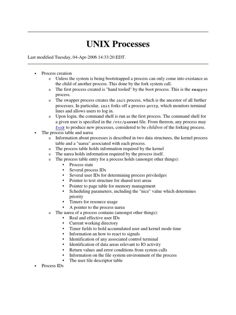 Unix | PDF | Operating System Technology | Areas Of Computer Science