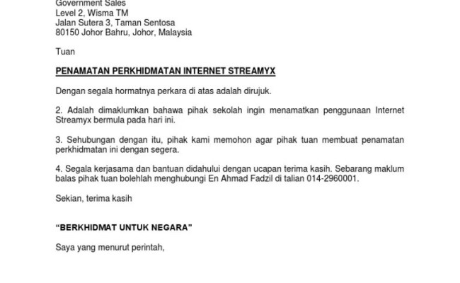 Pemberhentian Pekerja Contoh Surat Penamatan Perkhidmatan Oleh Majikan - Pemberhentian Contoh Surat Penamatan Perkhidmatan Oleh Majikan Otosection