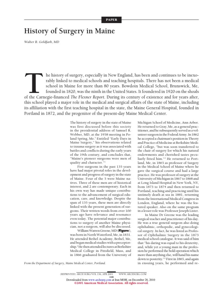 History Of Surgery | PDF | Surgery | Medical School