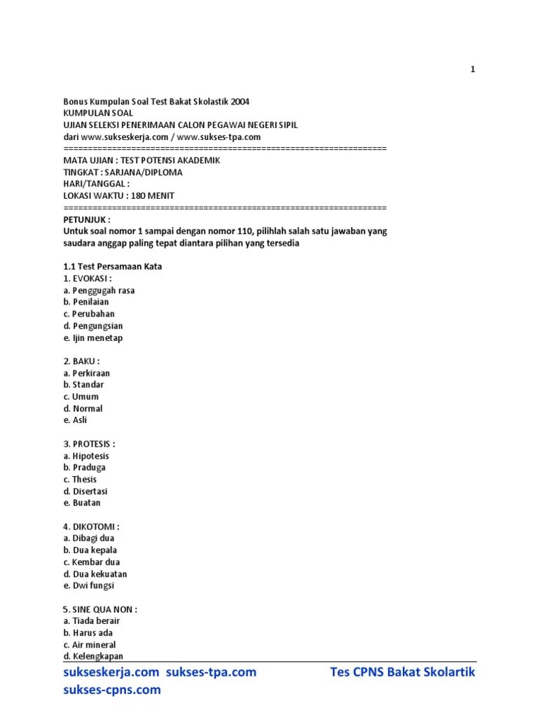 Tes Bakat Skolastik 4 Pdf Download Gratis Bagi anda yang ingin mengikuti tes pppk secara online atau latihan tryout pppk 2021 silahkan anda bisa lihat pada artikel admin sebelumnya.