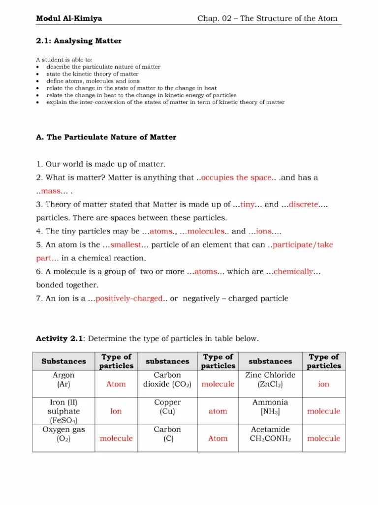 Be reproduced, stored in any retrieval system or transmitted in any form or by any means, . Chemistry Form 4 Chapter 2 Answer Pdf