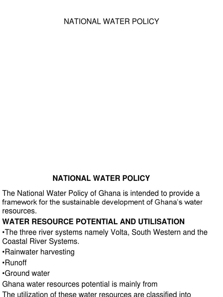 National Water Policy | PDF | Water Resources | Water Supply