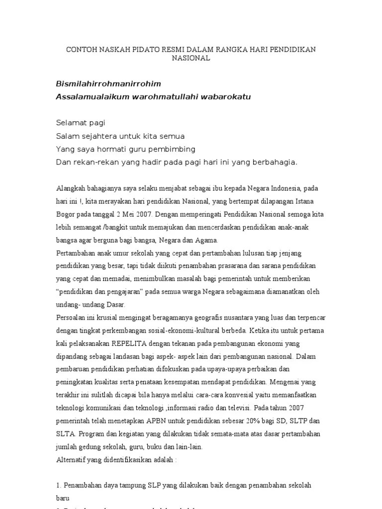 Naskah Pidato Resmi | PDF