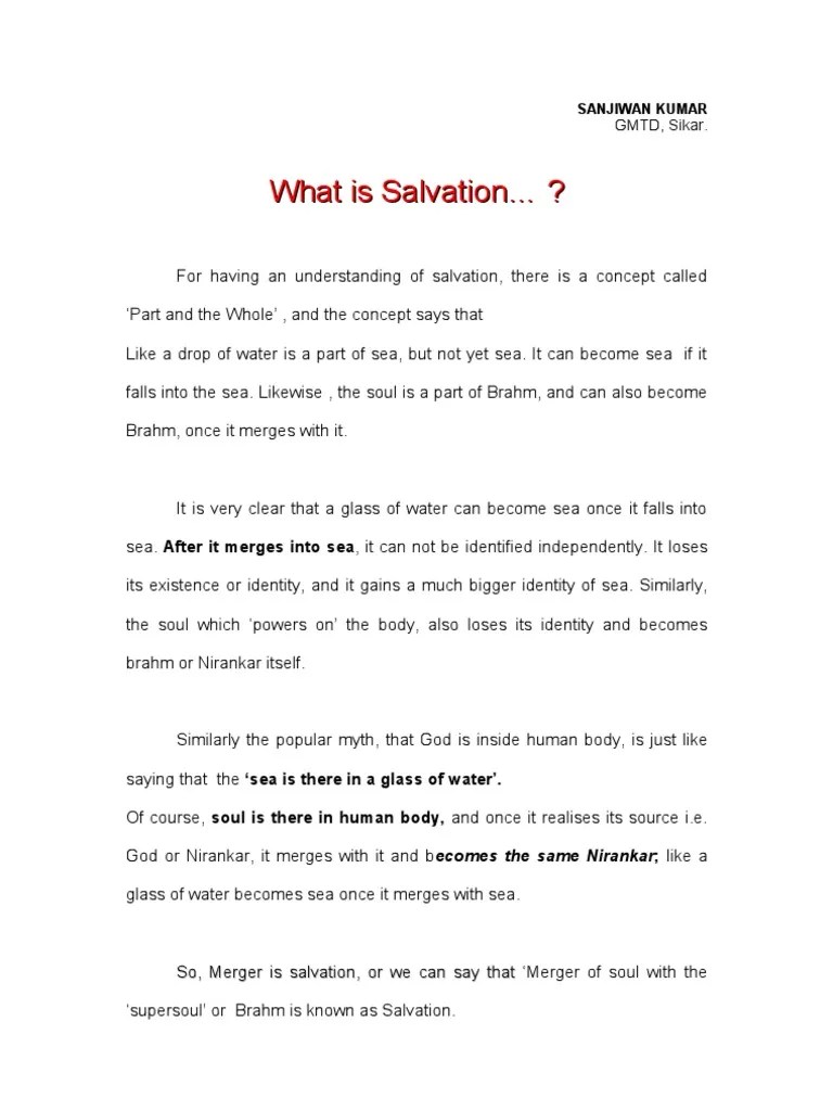 What Is Salvation | PDF | Moksha | Brahman