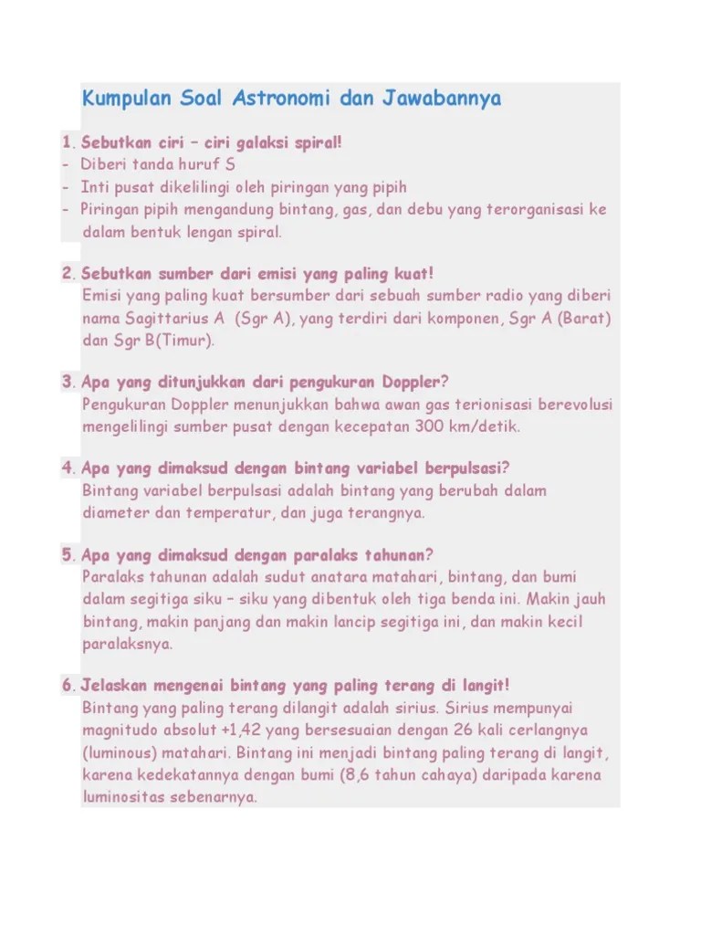Free ongkir & bisa cod. Kumpulan Soal Astronomi Dan Jawabannya Pdf
