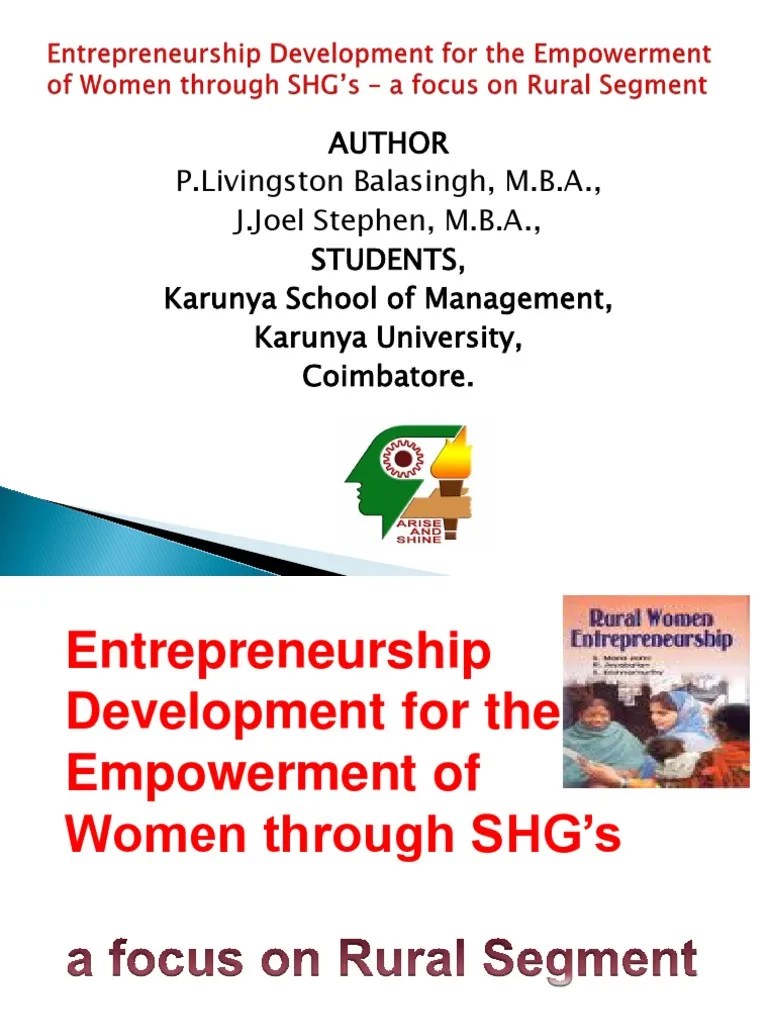 Entrepreneurship For The Women Through | PDF | Empowerment ...