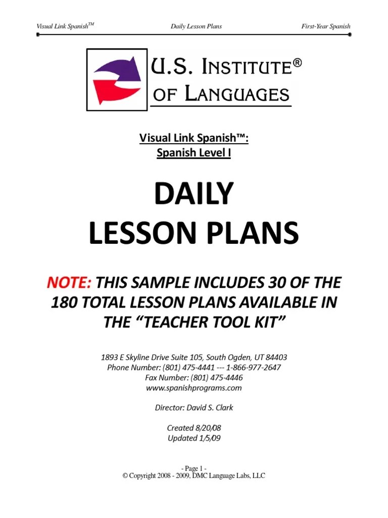 Lesson Plan For Spanish | PDF | Lesson Plan | Reading Comprehension