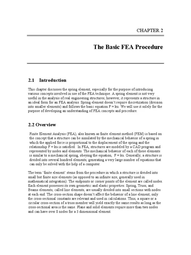 FEA2 The Basic FEA Procedure | PDF | Finite Element Method | Matrix ...