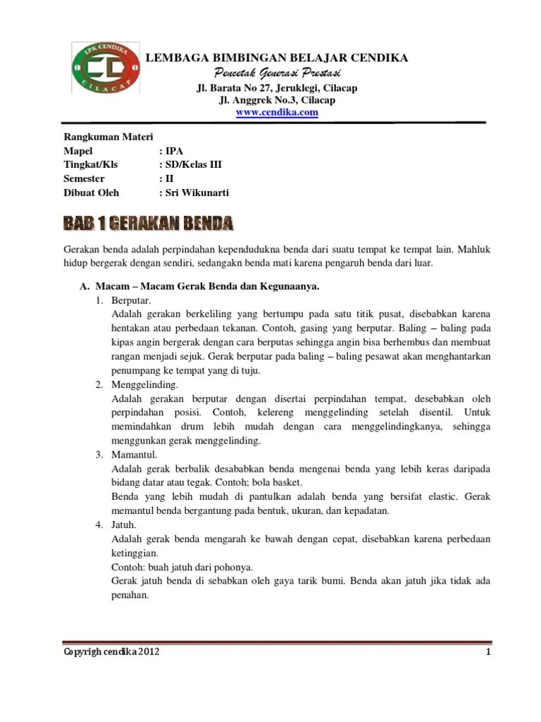 Materi Pelajaran Ipa Kelas 3 Sd Semester 2 - Cara Mengajarku