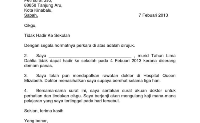 Cara Buat Surat Mc Ltidak Dapat Atihan Kereta