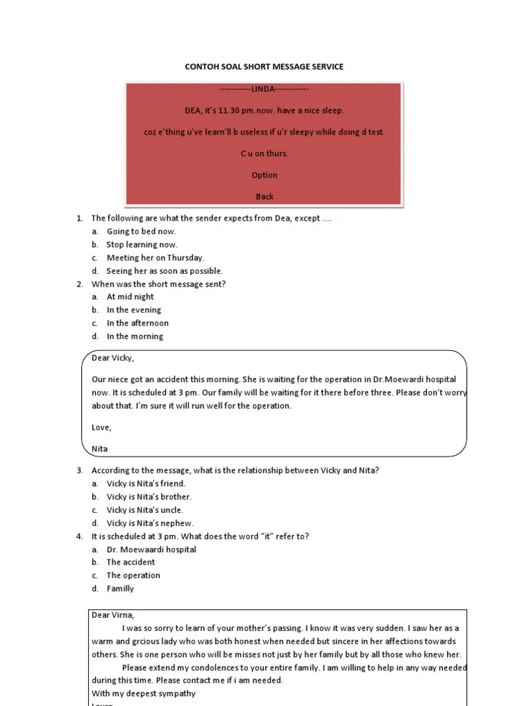 Contoh Soal Short Message Service | PDF