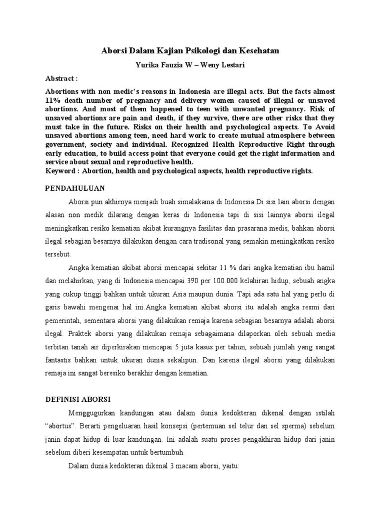 Aborsi Dalam Kajian Psikologi Dan Kesehatan Final | PDF
