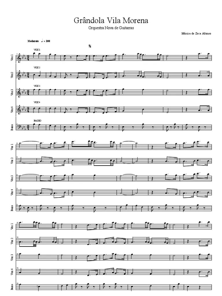 Low g easy alas griechischer wein udo jürgens. Grandola Vila Morena Partitura