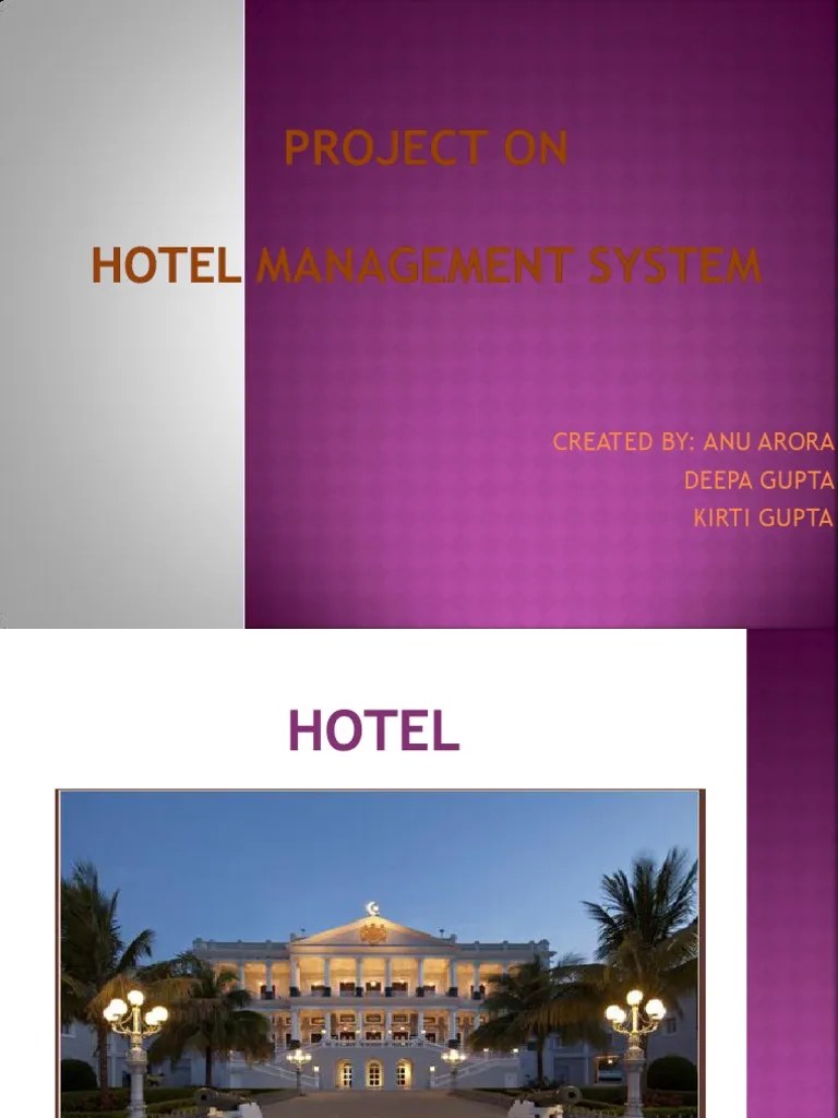Hotel Management Project In C++