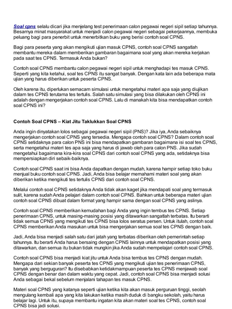 Contoh Soal Pengetahuan Umum Untuk Tes Cpns Contoh Soal Pengetahuan Umum Dalam Tes Cpns 3 Semua Mahasiswa Perguruan Tinggi Memiliki Nomor Induk Mahasiswa