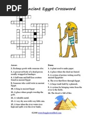 A place where people worship the gods. Egyptian Crossword Pdf