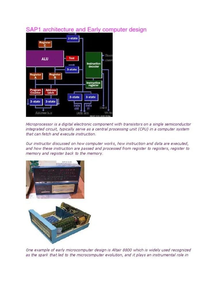 SAP1 Architecture And Early Computer Design | PDF | Microcomputers ...
