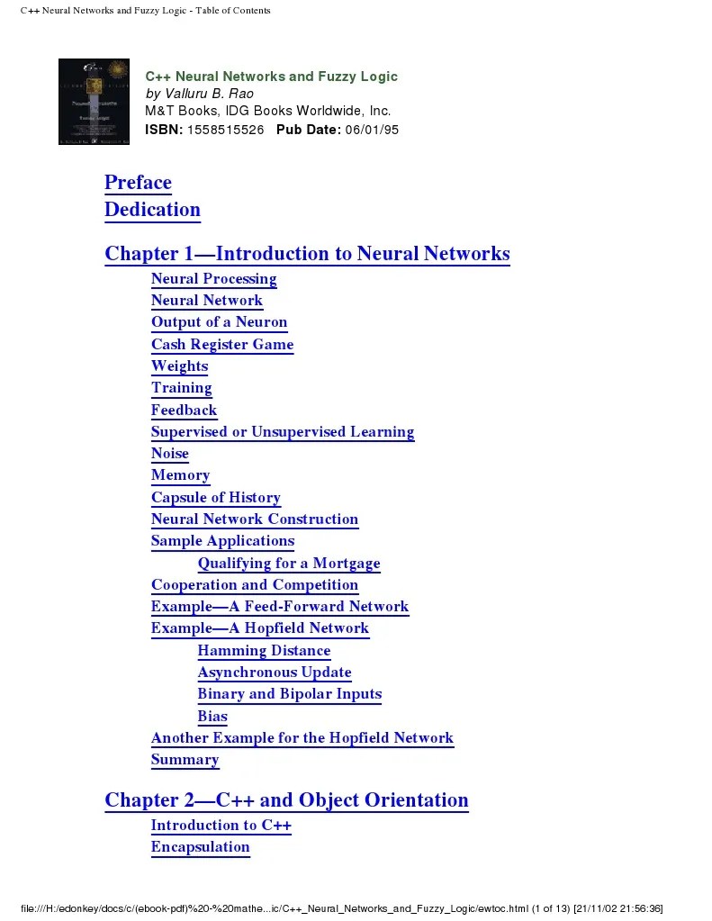 C++ Neural Networks And Fuzzy Logic - Valluru B. Rao | PDF | Artificial ...