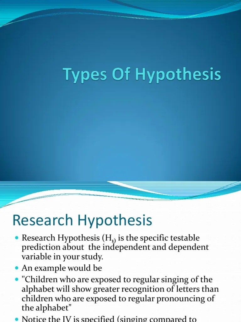 Types Of Hypothesis | PDF | Type I And Type Ii Errors | Statistical ...