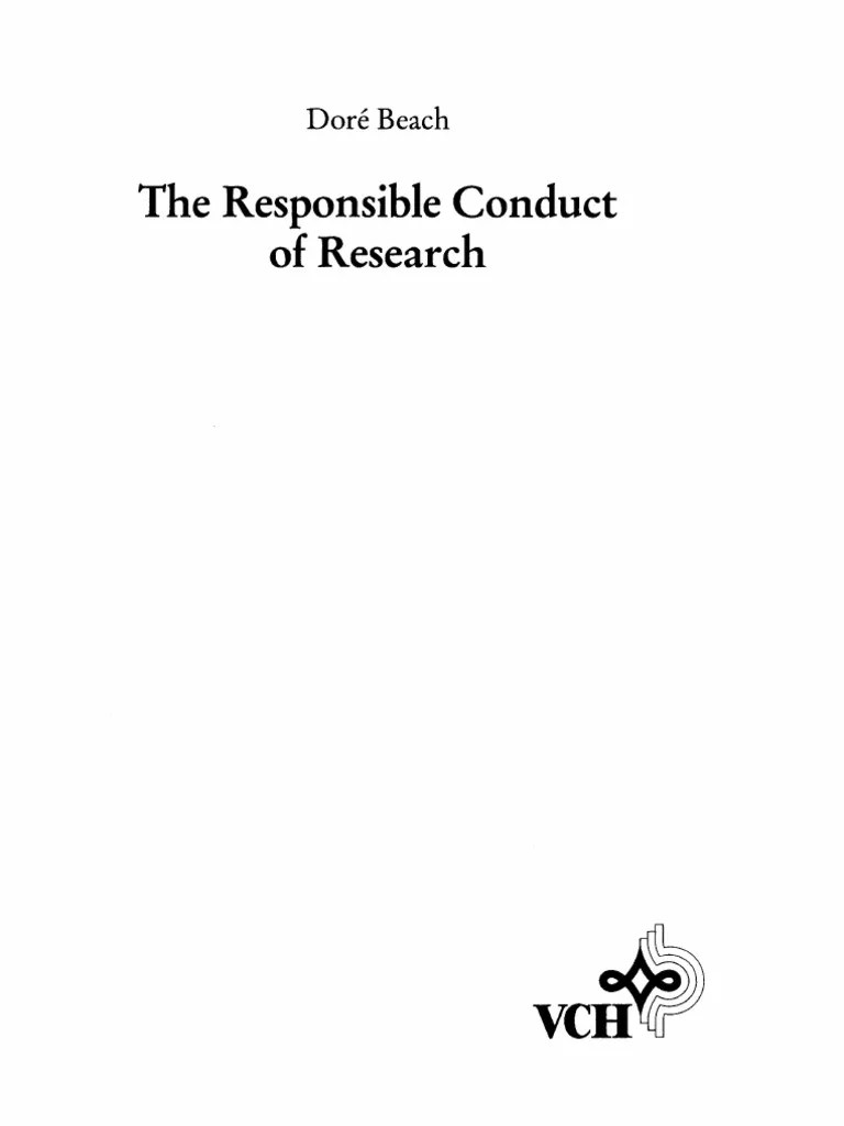 The Responsible Conduct Of Research | PDF | National Institutes Of ...