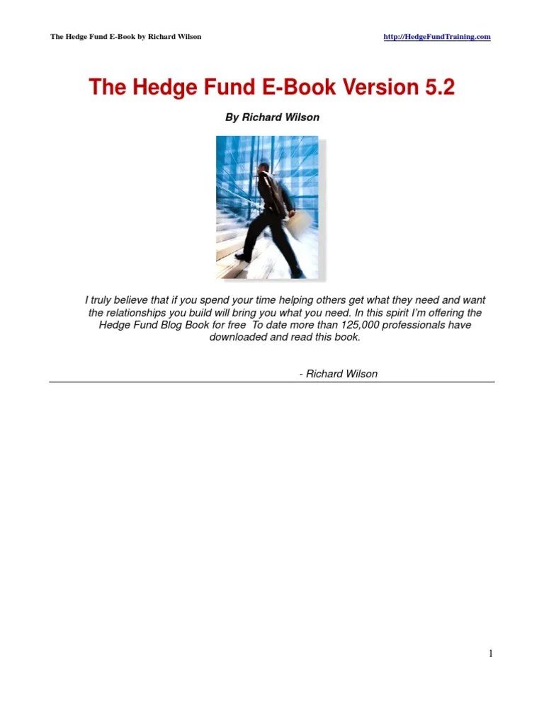 Hedge Fund Book V5 | PDF | Hedge Fund | Investor
