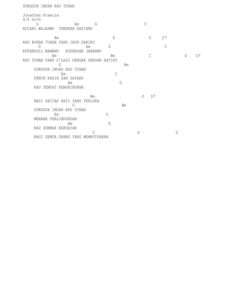 Sungguh Indah Kau Tuhan Chord | PDF