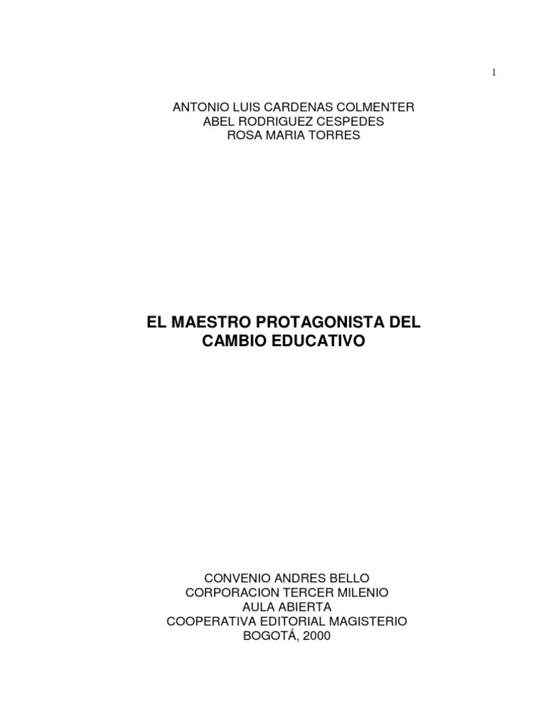 El Docente Como Protagonista Del Cambio Educativo | PDF | Capitalismo | Globalización