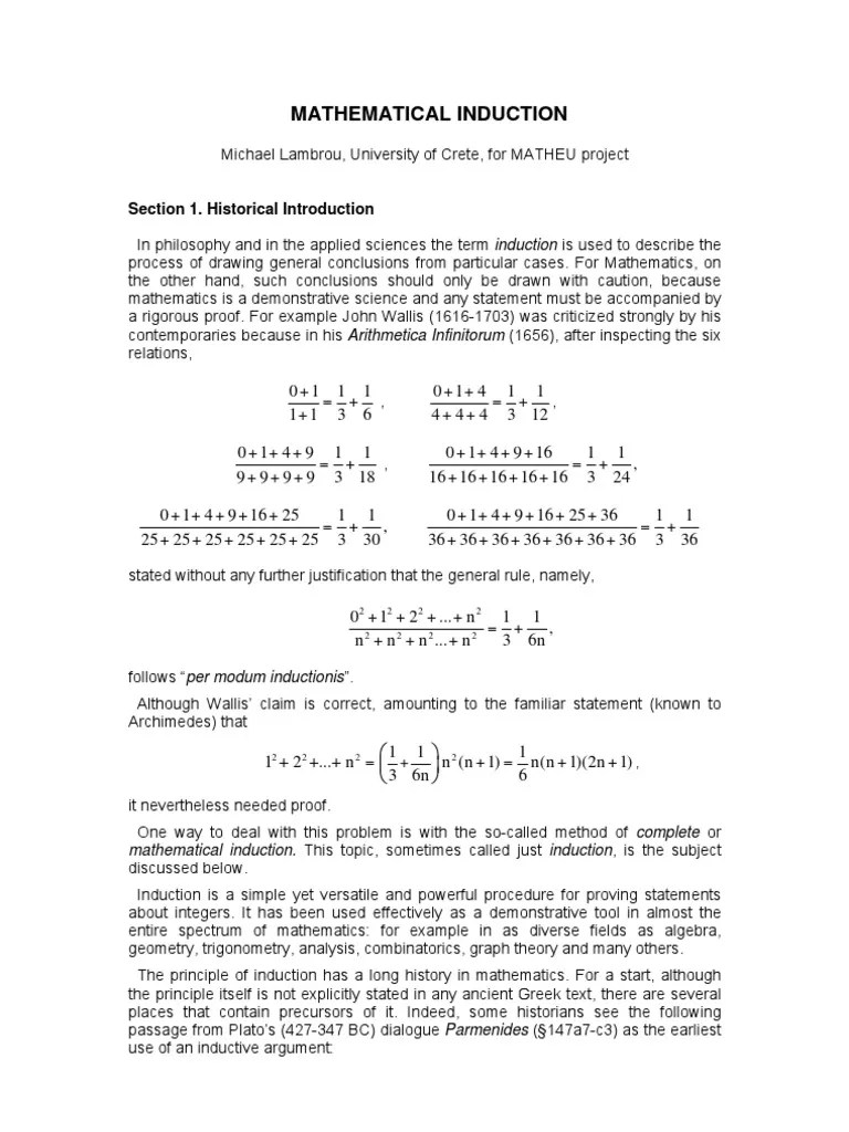 Math Induction | PDF | Mathematical Proof | Prime Number