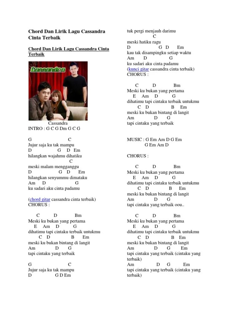 G c jujur saja ku tak mampu. Chord Dan Lirik Lagu Cassandra Cinta Terbaik Pdf