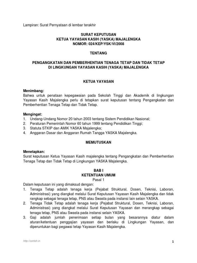 Contoh Sk Pemberhentian Tenaga Honorer Cara Golden 