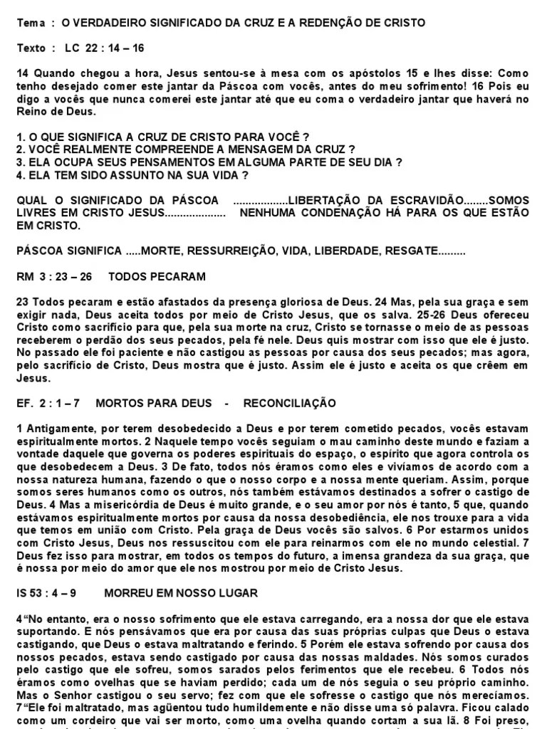 A Mensagem Da Cruz | PDF | Pecado | Jesus