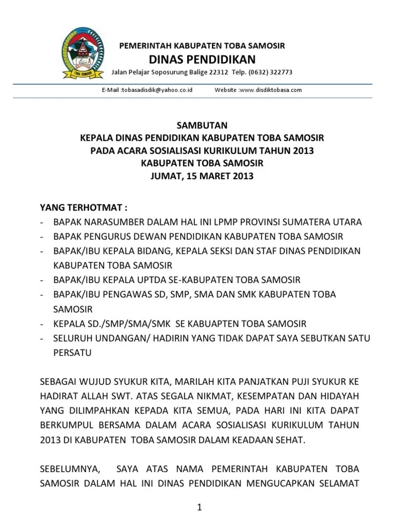 Contoh Pidato Pembukaan Acara Sosialisasi · Kumpulan Contoh Terbaru